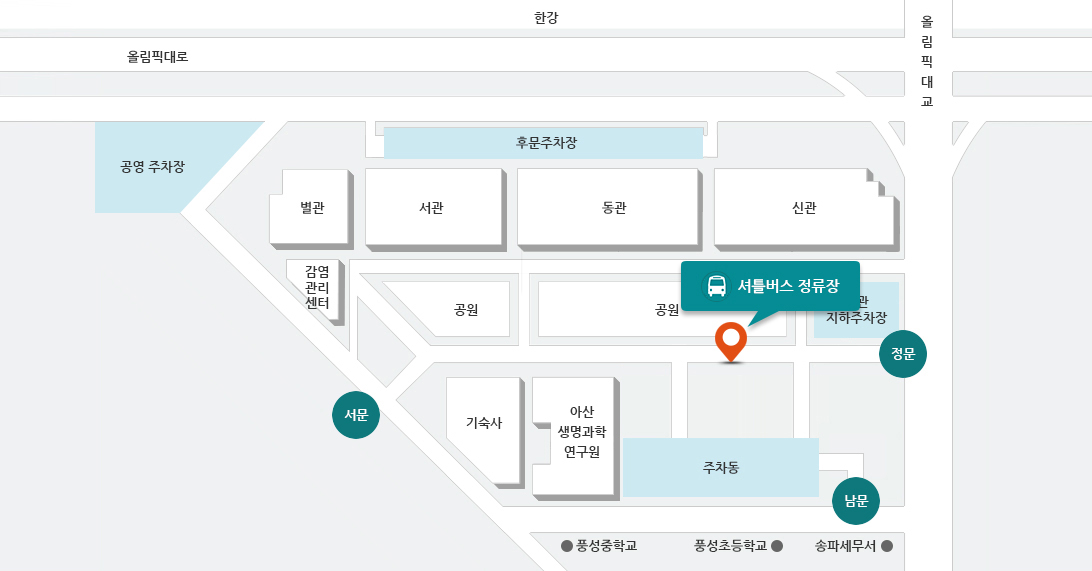 셔틀버스 탑승장소 약도